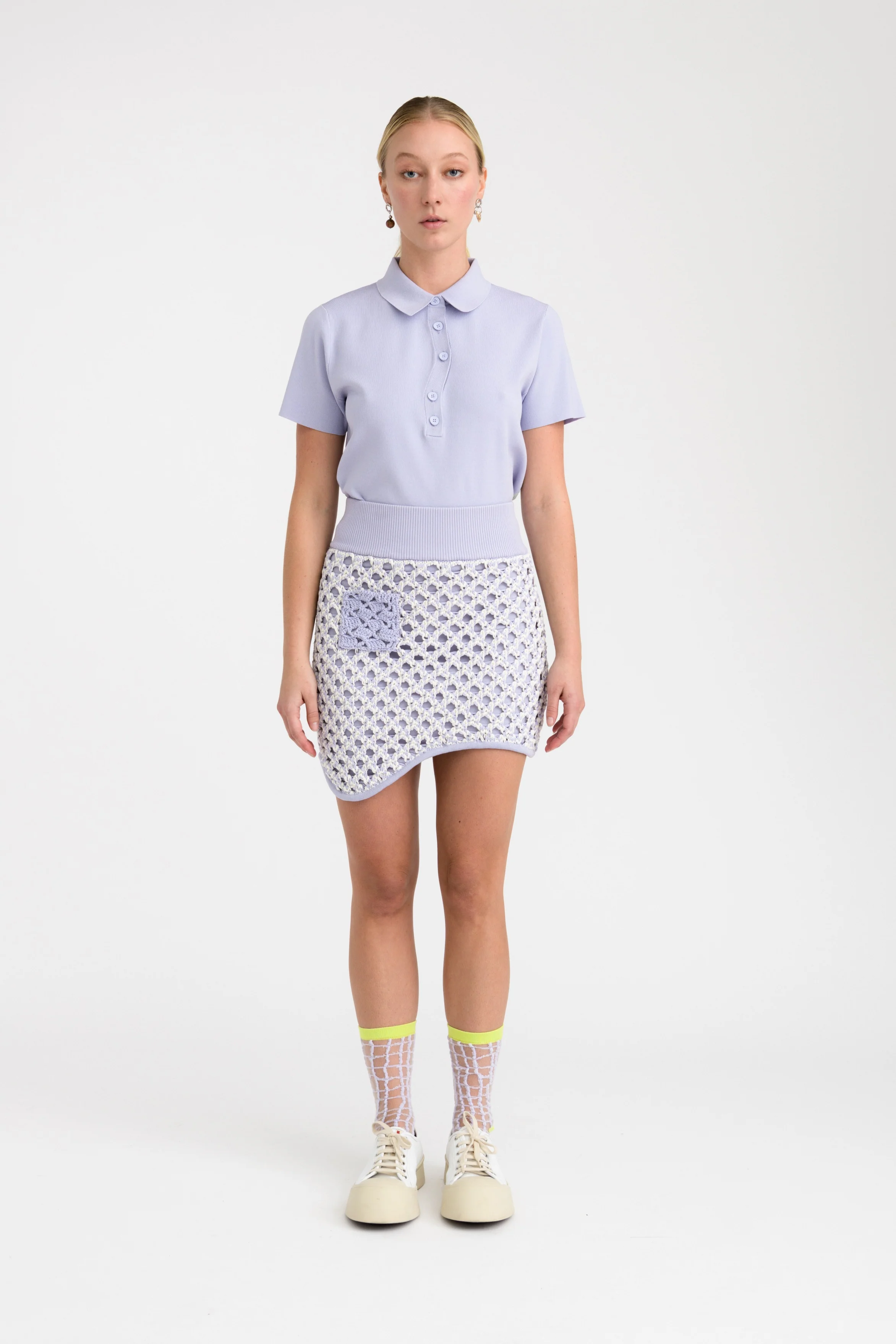 BOZO CROCHET WAVY MINI SKIRT