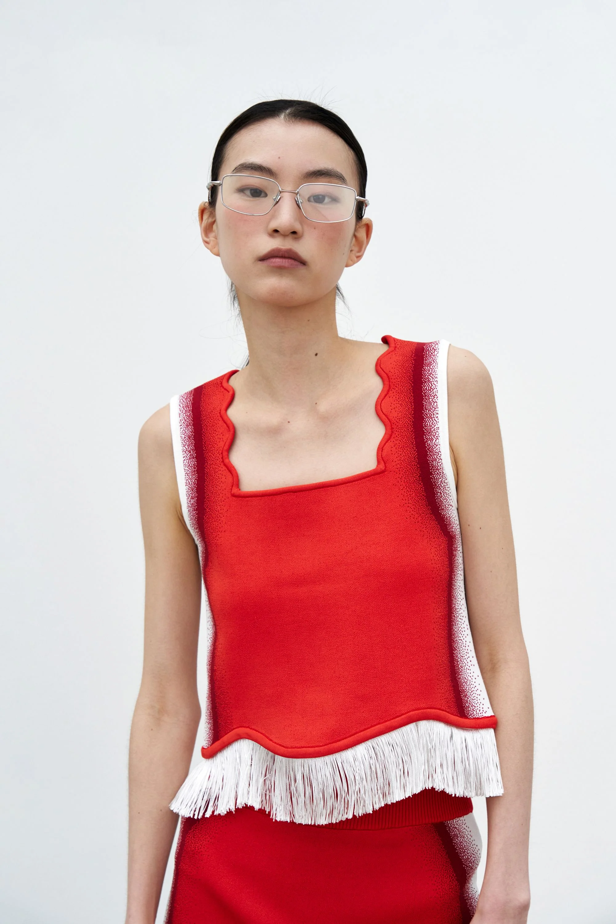 EMMA WAVY CROP TANK TOP WITH FRINGE