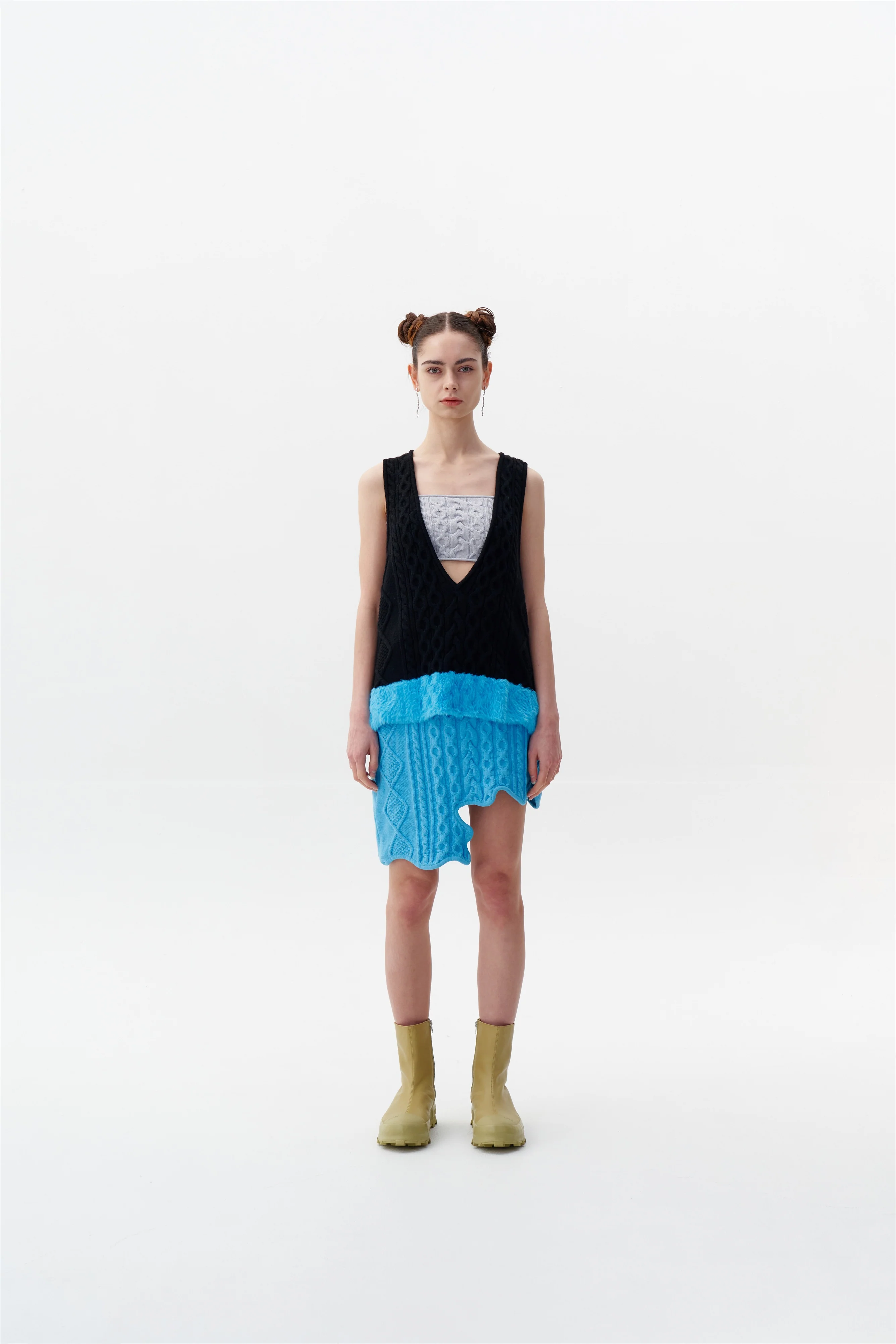 KEPLER MIXED CABLE KNIT VEST