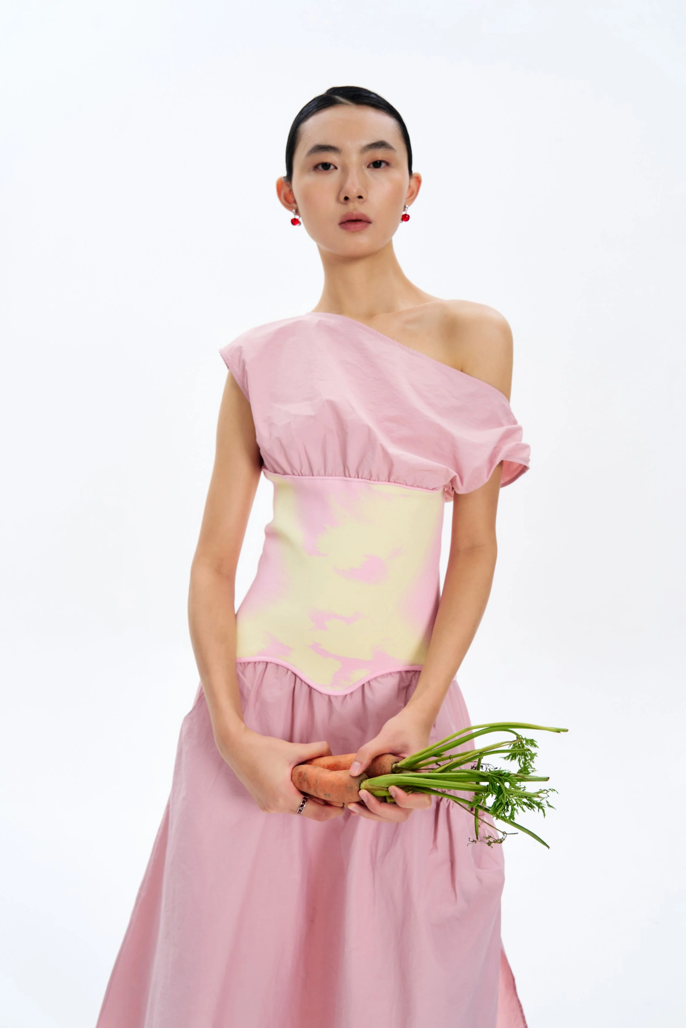 LEAH MIXED MEDIA MIDI DRESS