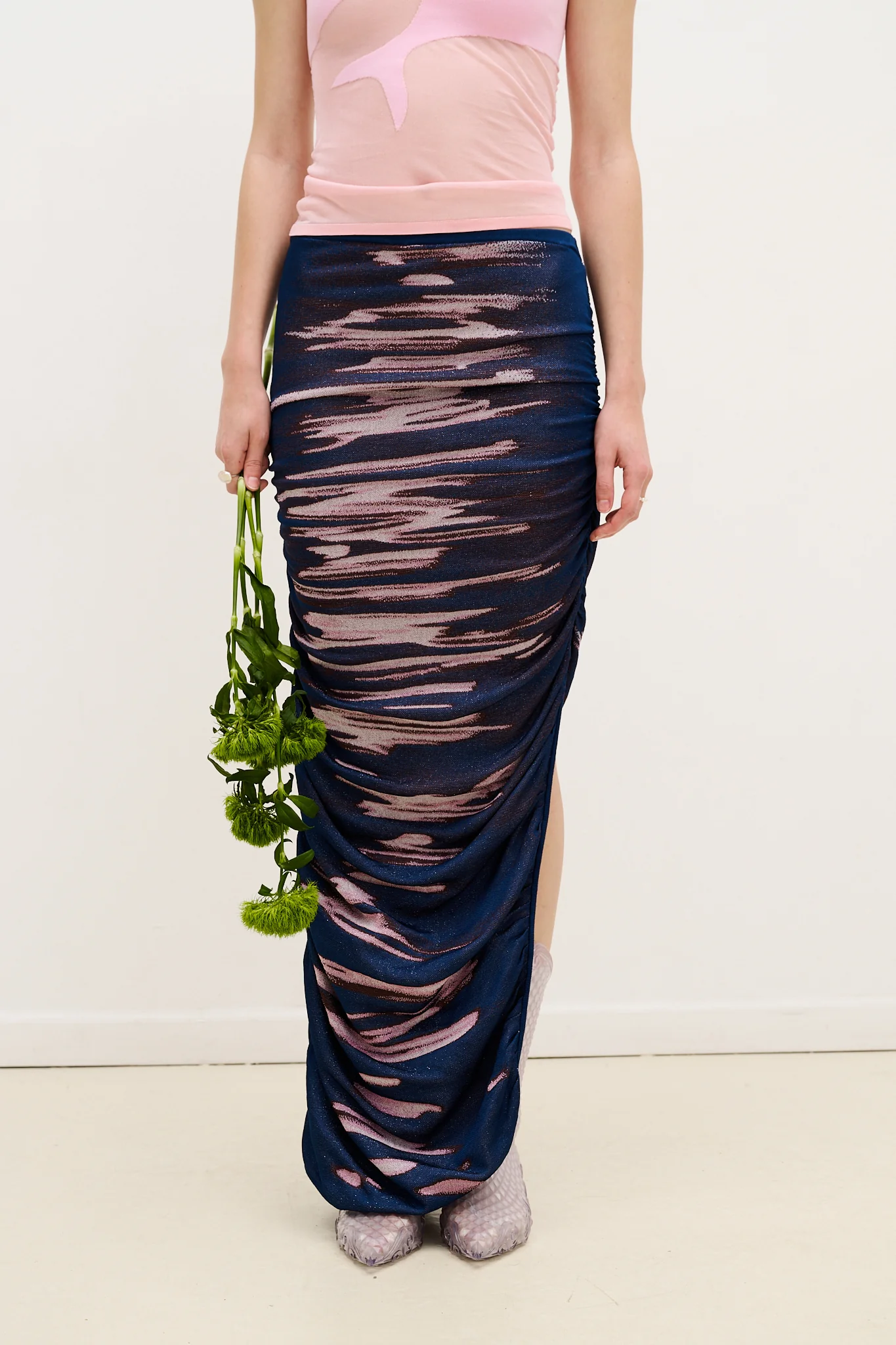 NILE LAKE PRINT LONG SKIRT DRESS
