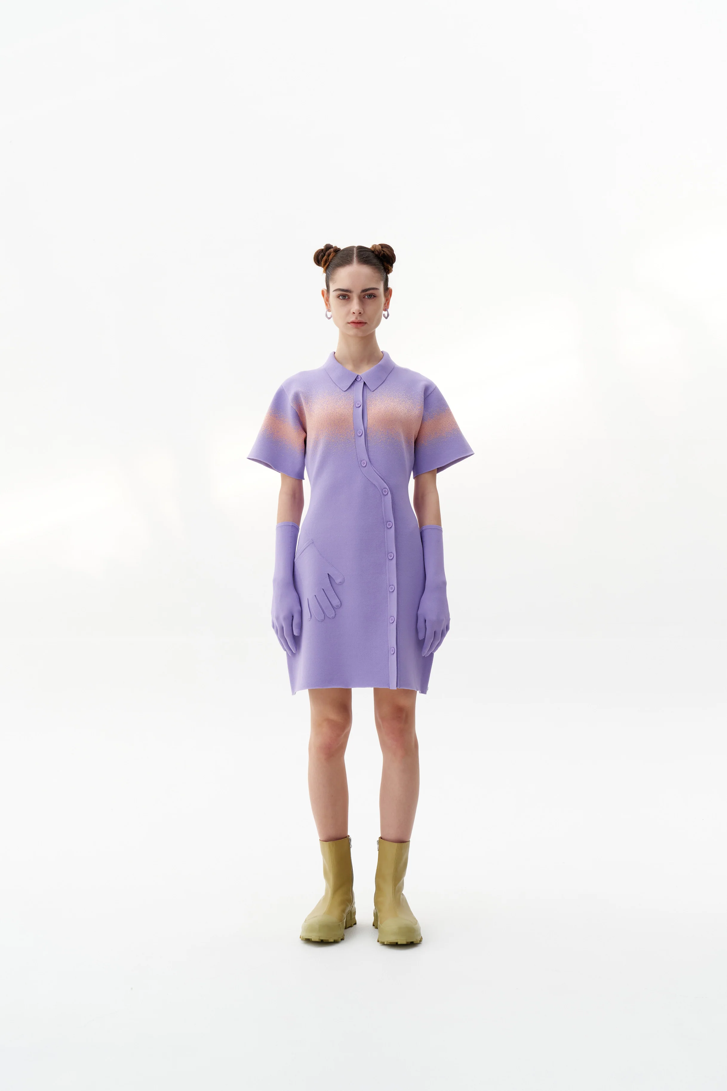 PHOEBE "SPRAY PAINTED" POLO DRESS