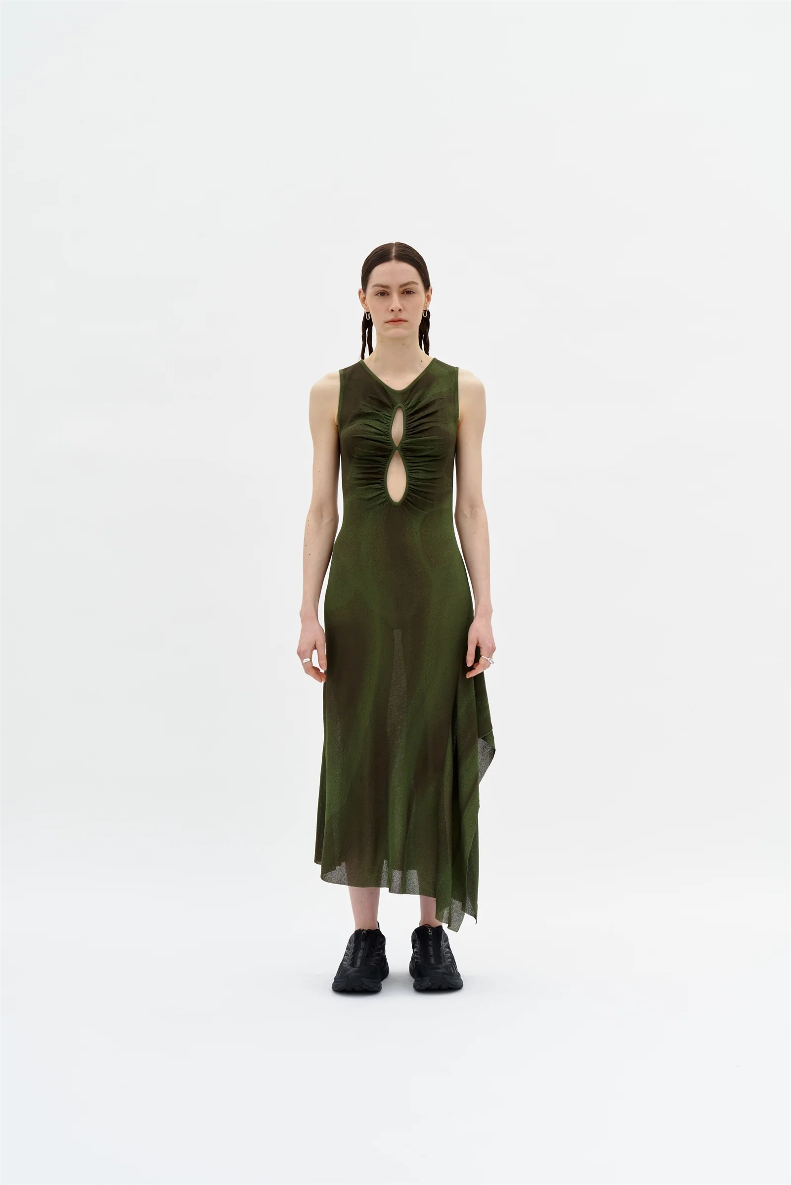ROSIE RUCHED SHEER TANK DRESS