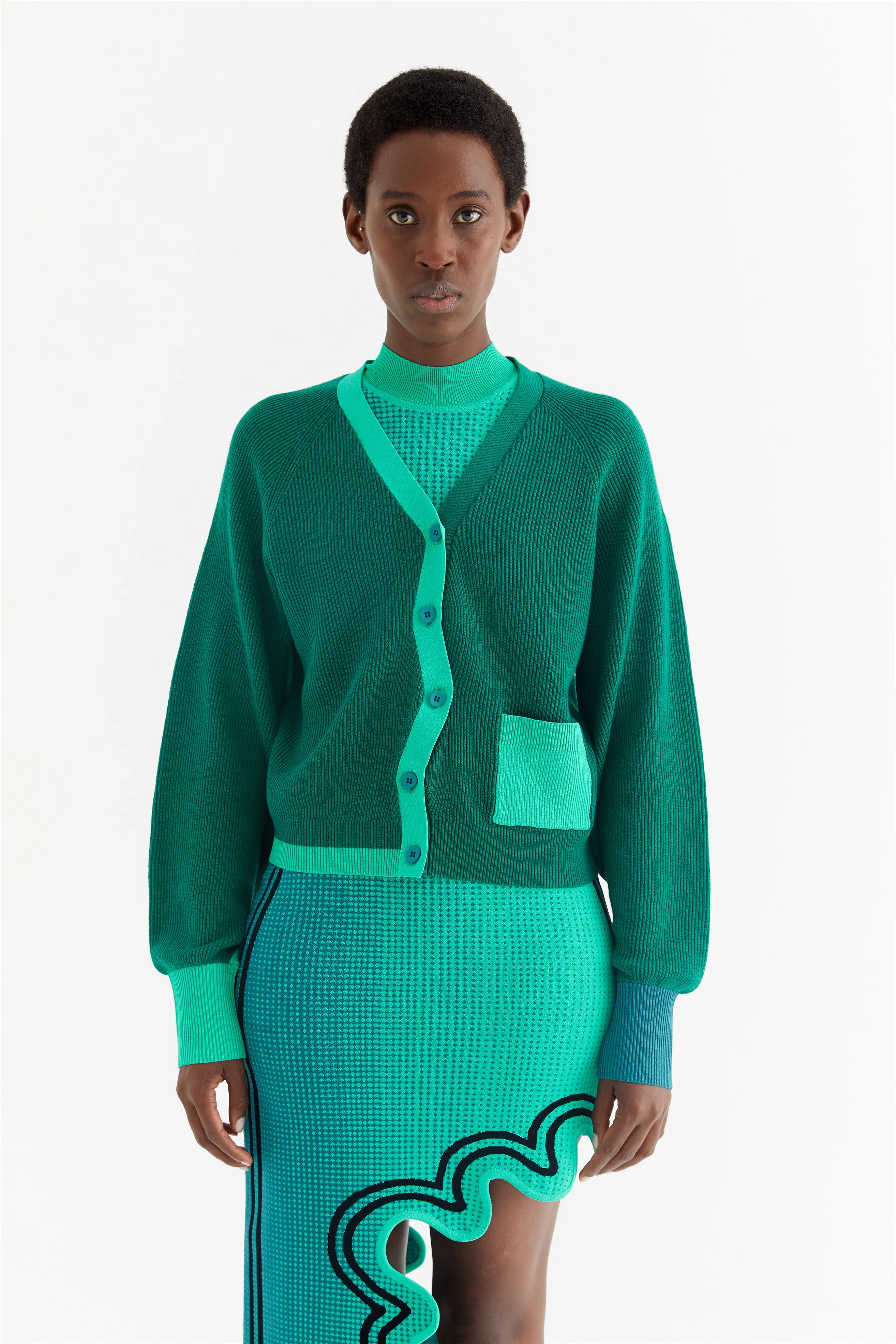 SEDNA MERINO WOOL WAVY CARDIGAN