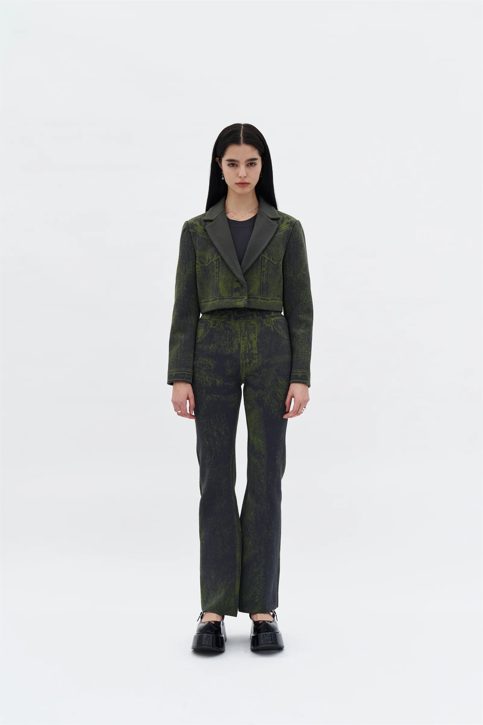 TOBY SKINNY FAKE DENIM PANTS WITH SLIT - Image 2