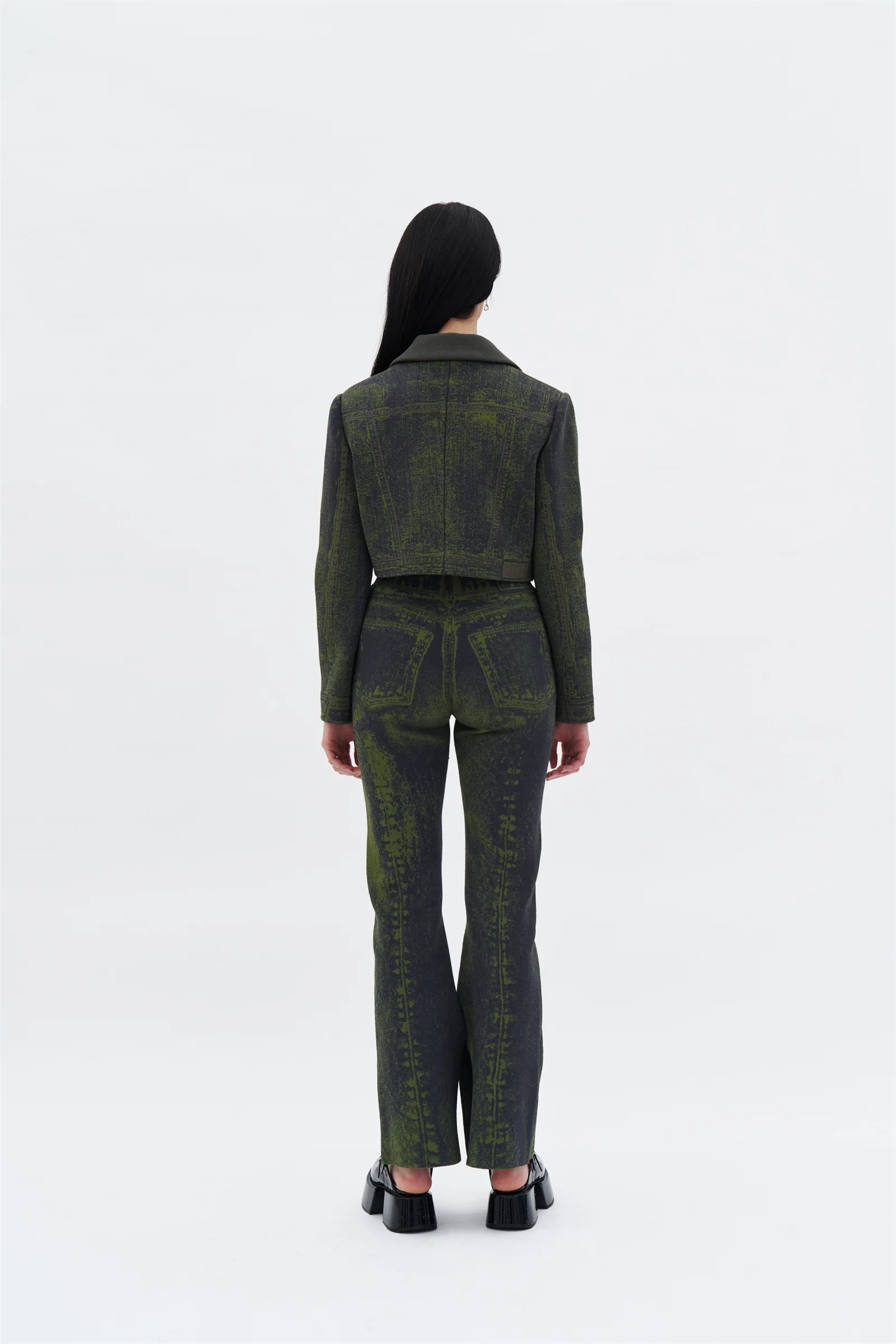 TOBY SKINNY FAKE DENIM PANTS WITH SLIT - Image 3